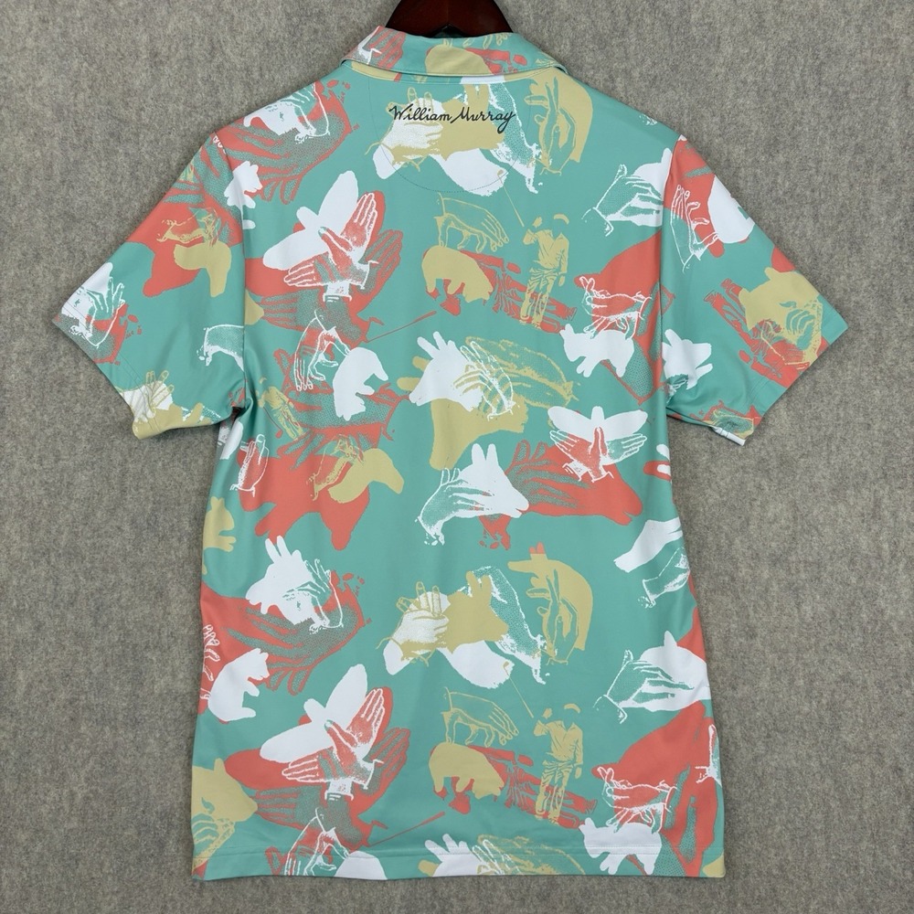 William Murray Happy Hands Club Golf Polo Mens S Green Coral Performance - Picture 6 of 11